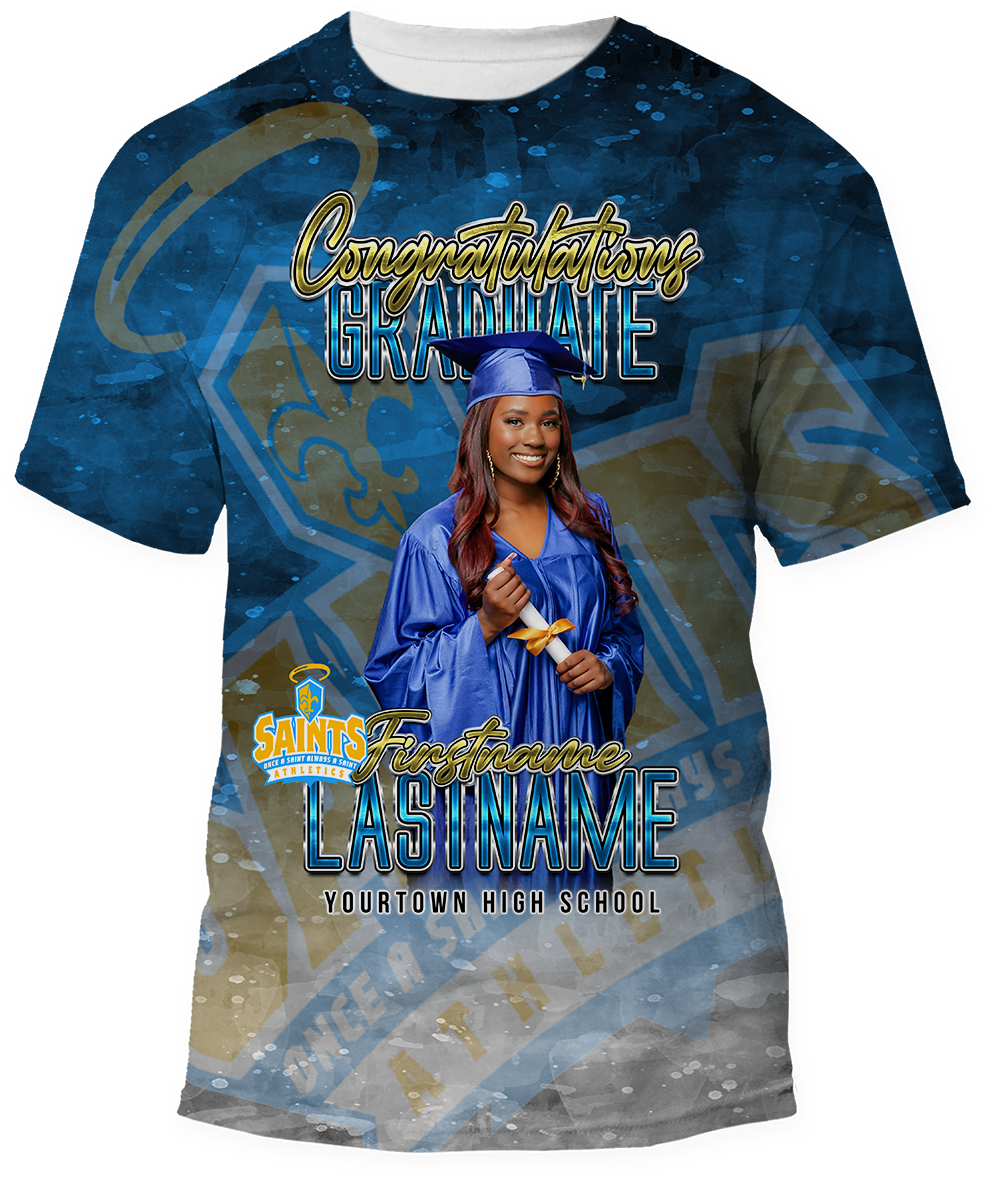 Premium All-Over 3D Graduation T-Shirt