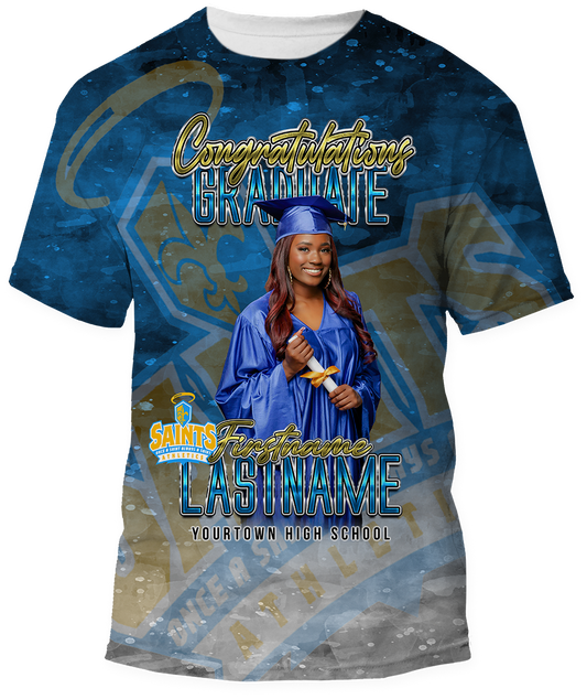 Premium All-Over 3D Graduation T-Shirt